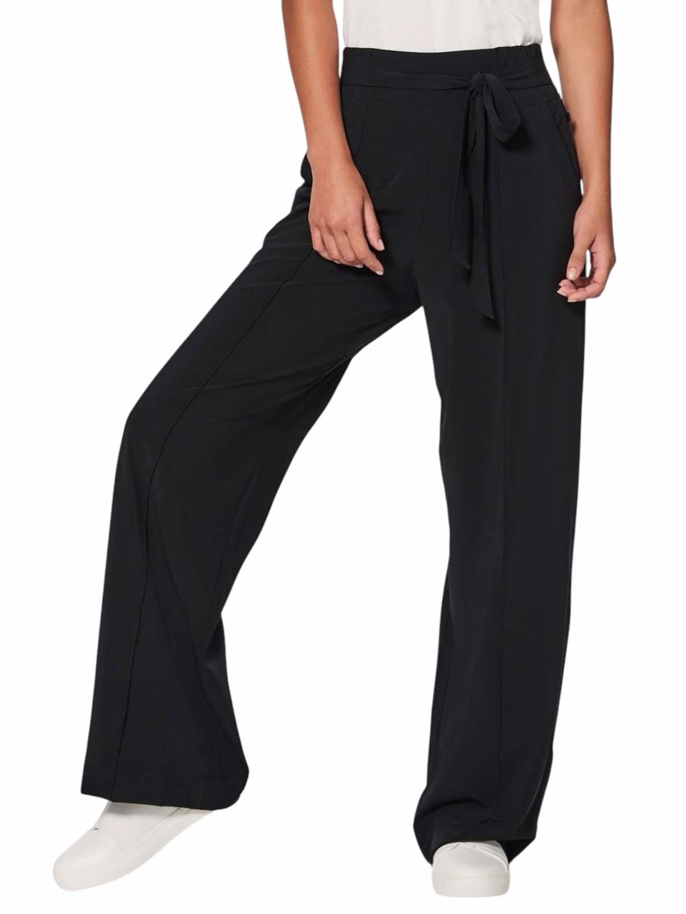 Lululemon Noir Pant Black Swift High-Rise Wide-Leg Trouser w/Tie Belt Sz 10 - Picture 16 of 16